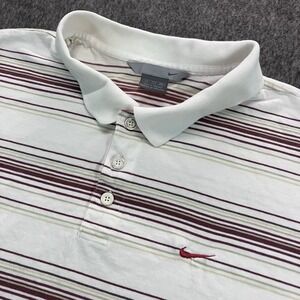 Vintage Y2K Nike Sportswear 2XL Striped Polo Shirt Skater Spellout Swoosh Logo